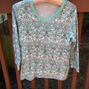 Kim Rogers cotton top with forest animals
